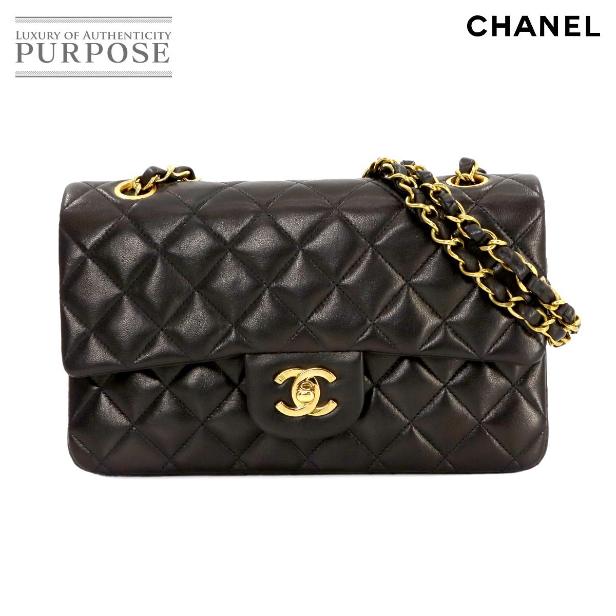 【新品同様】 シャネル CHANEL マトラッセ 23 チェーン ショルダー バッグ レザー ブラック A01113 ゴールド 金具 Matelasse 23 Bag 【中古】