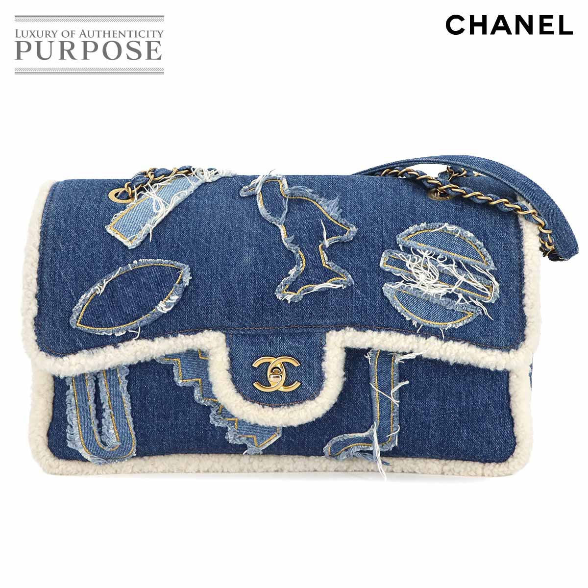 ygp Wiz Vl CHANEL GWvg `F[ V_[ obO fj VAO u[ S[h  Egypt Denim Bag yÁz