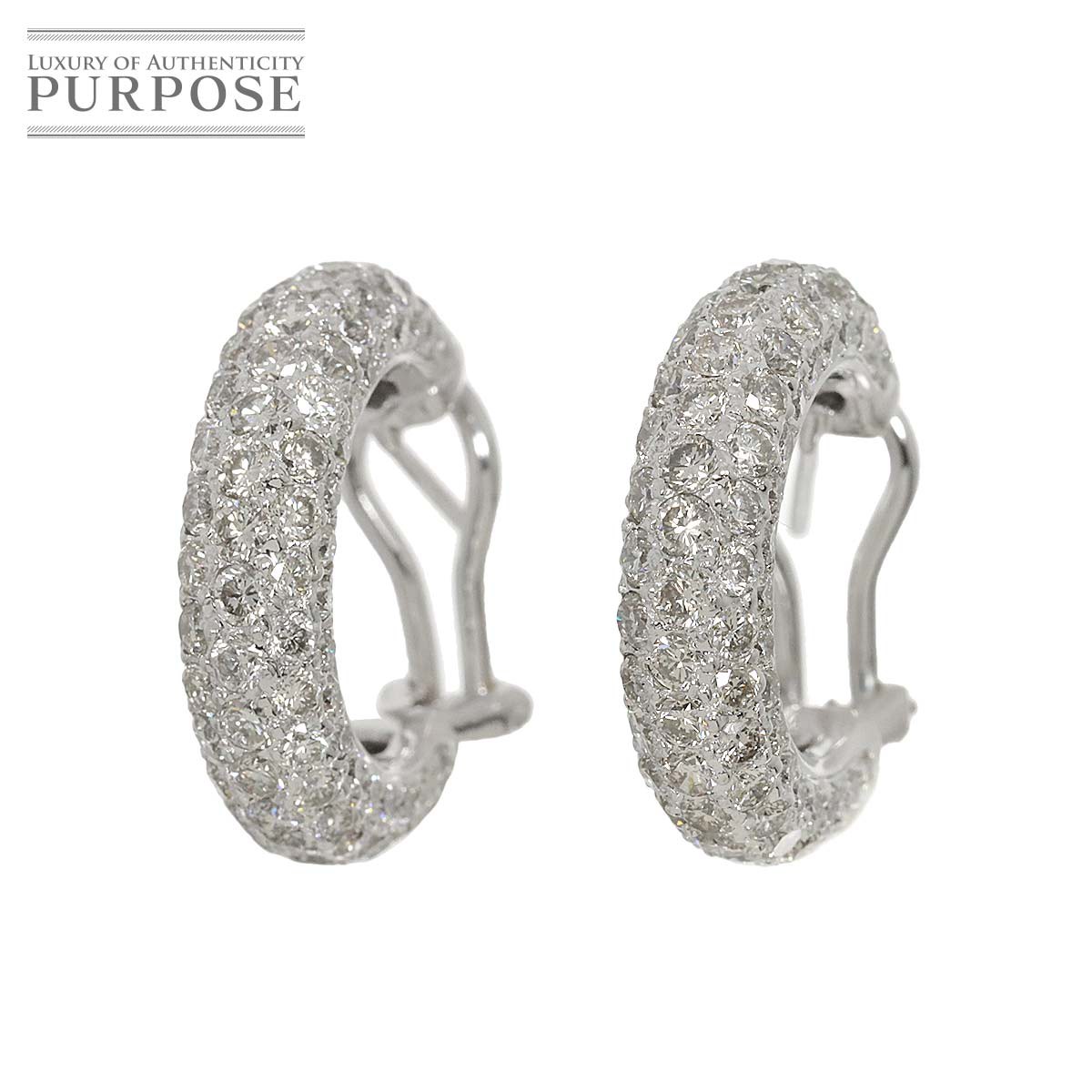 yVidグz _C 4.50ct sAX K18 WG zCgS[h 750 Diamond Earrings Pierced yÁz