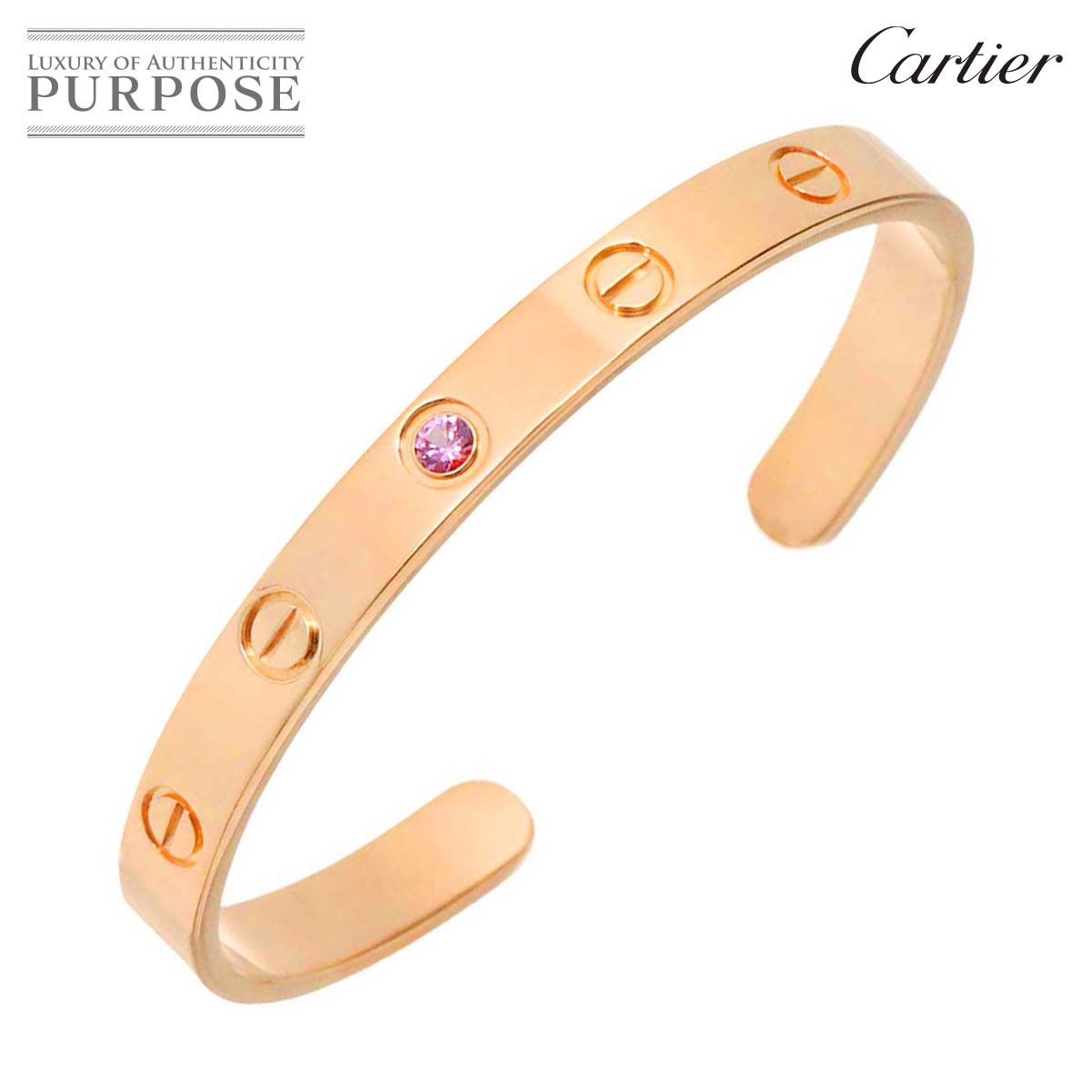 【新品同様】 カルティエ Cartier ラブ ブレス #16 オープン サファイヤ K18 PG ピンクゴールド 750 ブレスレット バングル Love Bracelet【中古】