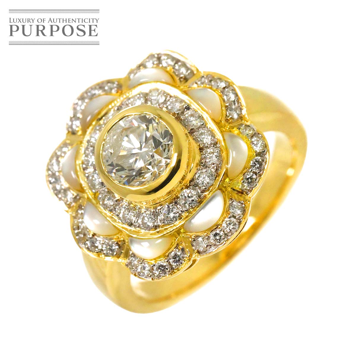 yVidグz O 12.5 _C 1.033ct/0.44ct VF K18 YG CG[S[h 750 w Diamond RingyÁz