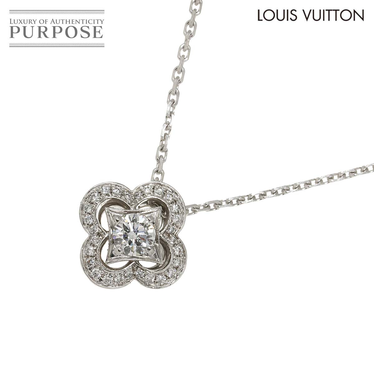 【新品同様】 ルイ ヴィトン LOUIS VUITTON パンダンティフ アルダント ダイヤ ネックレス 41cm K18 WG ホワイトゴールド 750 Necklace【中古】