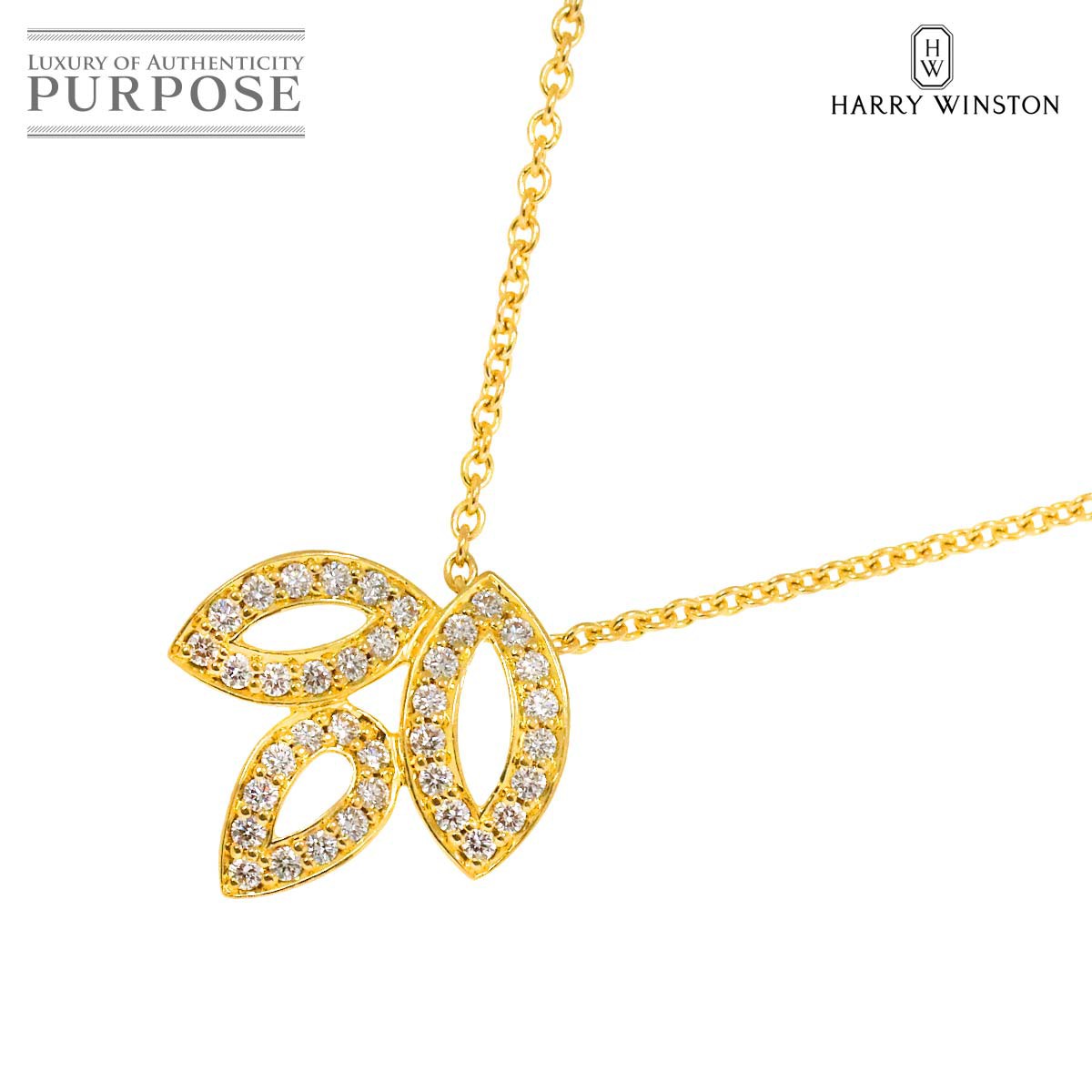 yVilz n[ EBXg HARRY WINSTON [NX^[ ~j _C lbNX 41cm K18 YG CG[S[h 750 Lily ClusteryؖtzyÁz