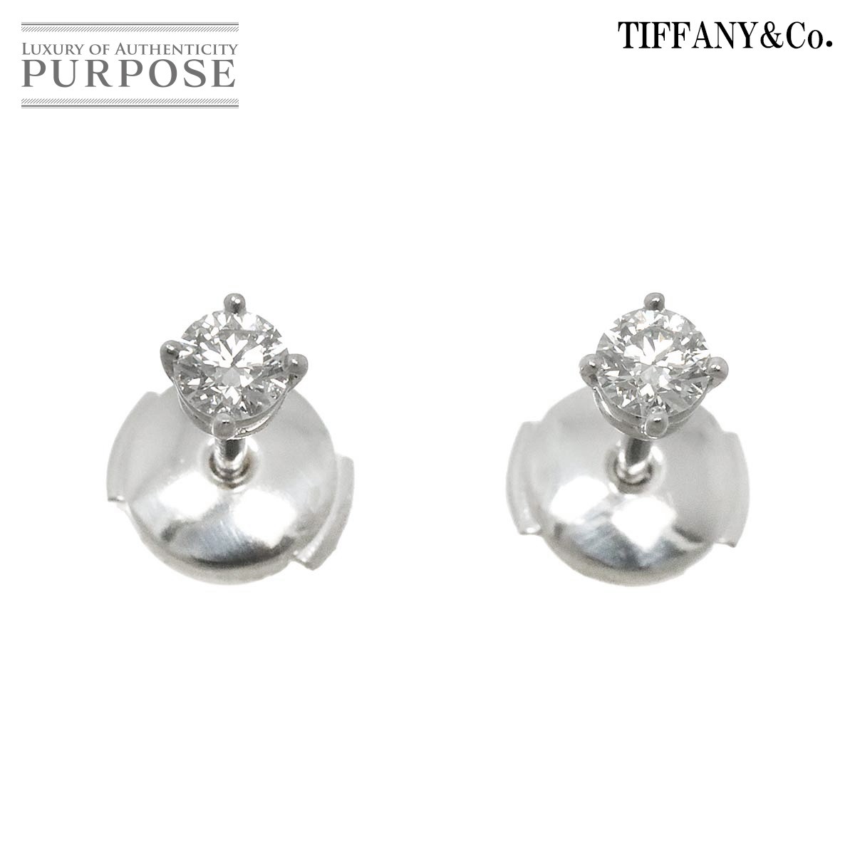 yVilz eBt@j[ TIFFANY&Co. \eBA _C sAX Pt v`i X^bh Diamond Earrings PiercedyÁz