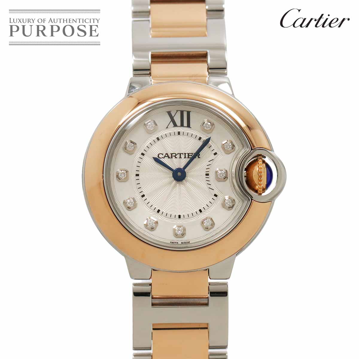 yVilz JeBG Cartier ou[ 28mm Rr W3BB0005 fB[X rv 11P _C Vo[ K18PG sNS[h NH[c EHb` Ballon Bleu yÁz