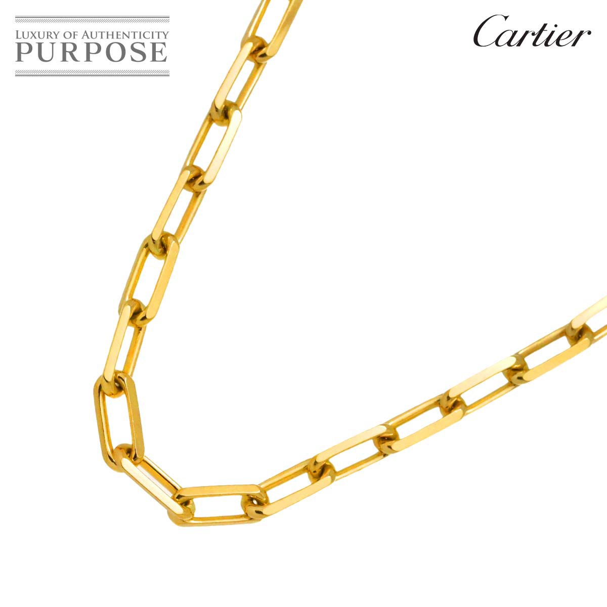 【新品同様】 カルティエ Cartier サントス デュモン チェーン ネックレス 55cm K18 YG イエローゴールド 750 Chain Necklace【中古】
