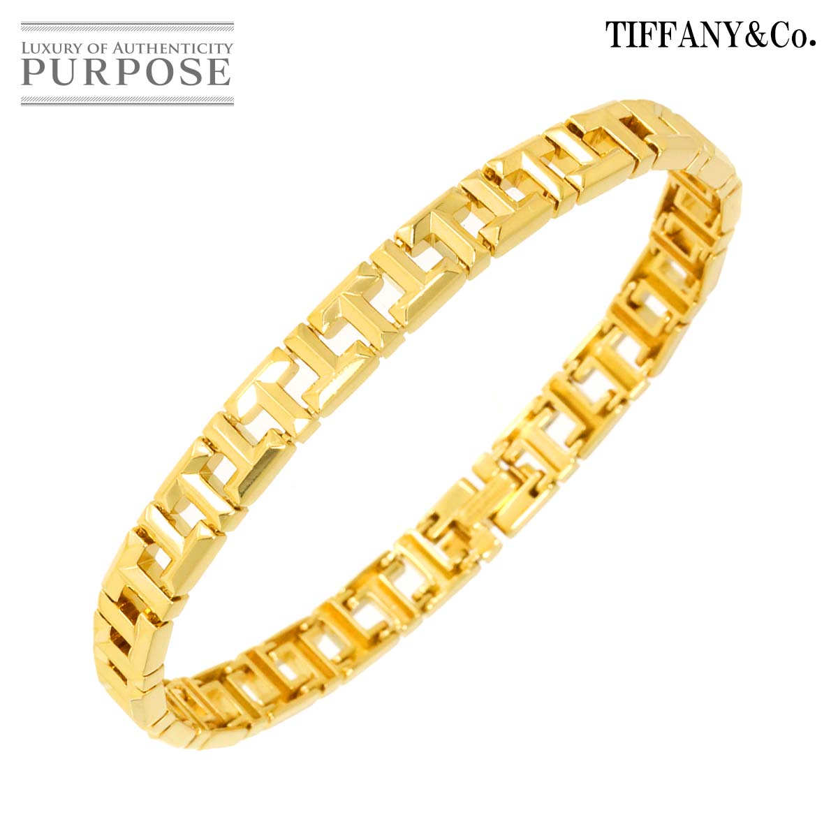 yVilz eBt@j[ TIFFANY&CO. TgD[ i[ uXbg 15.5cm K18 YG CG[S[h 750 BraceletyÁz