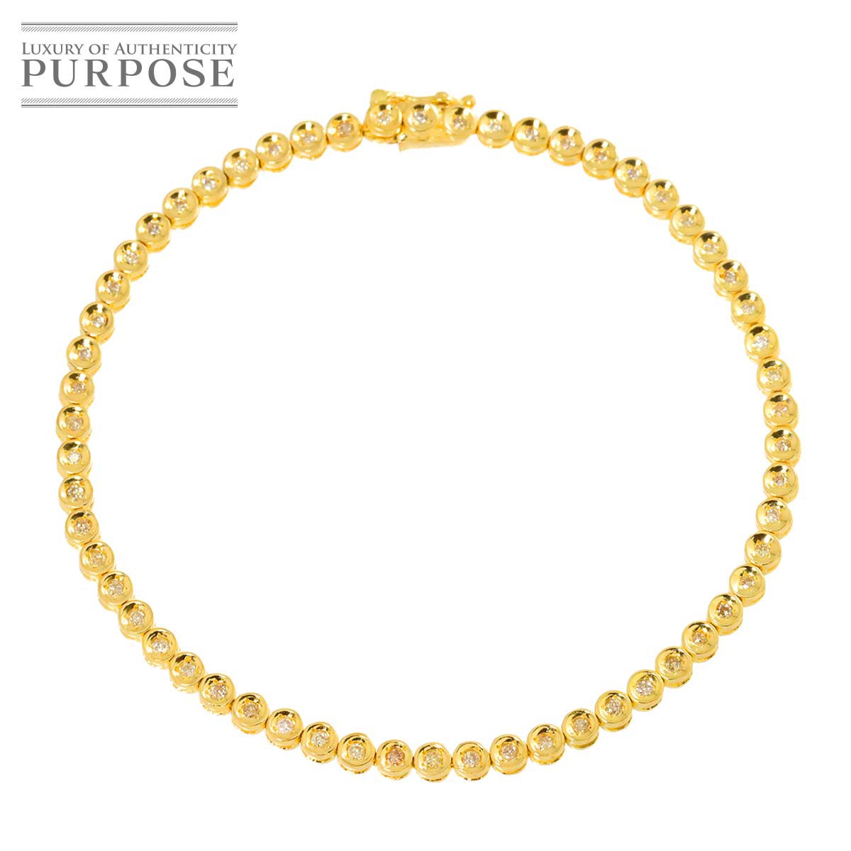 yVidグz _C 0.50ct K18 YG uXbg 18cm CG[S[h 750 Diamond Bracelet yÁz