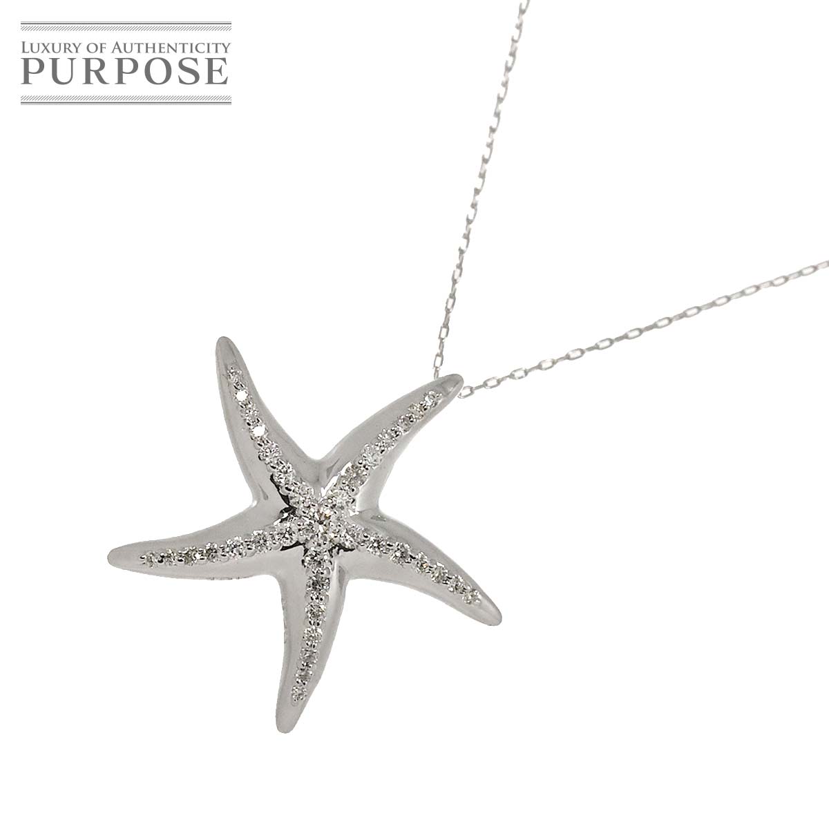 yVidグz _C 0.20ct lbNX 40cm K18 WG zCgS[h 750 Diamond Necklace yÁz