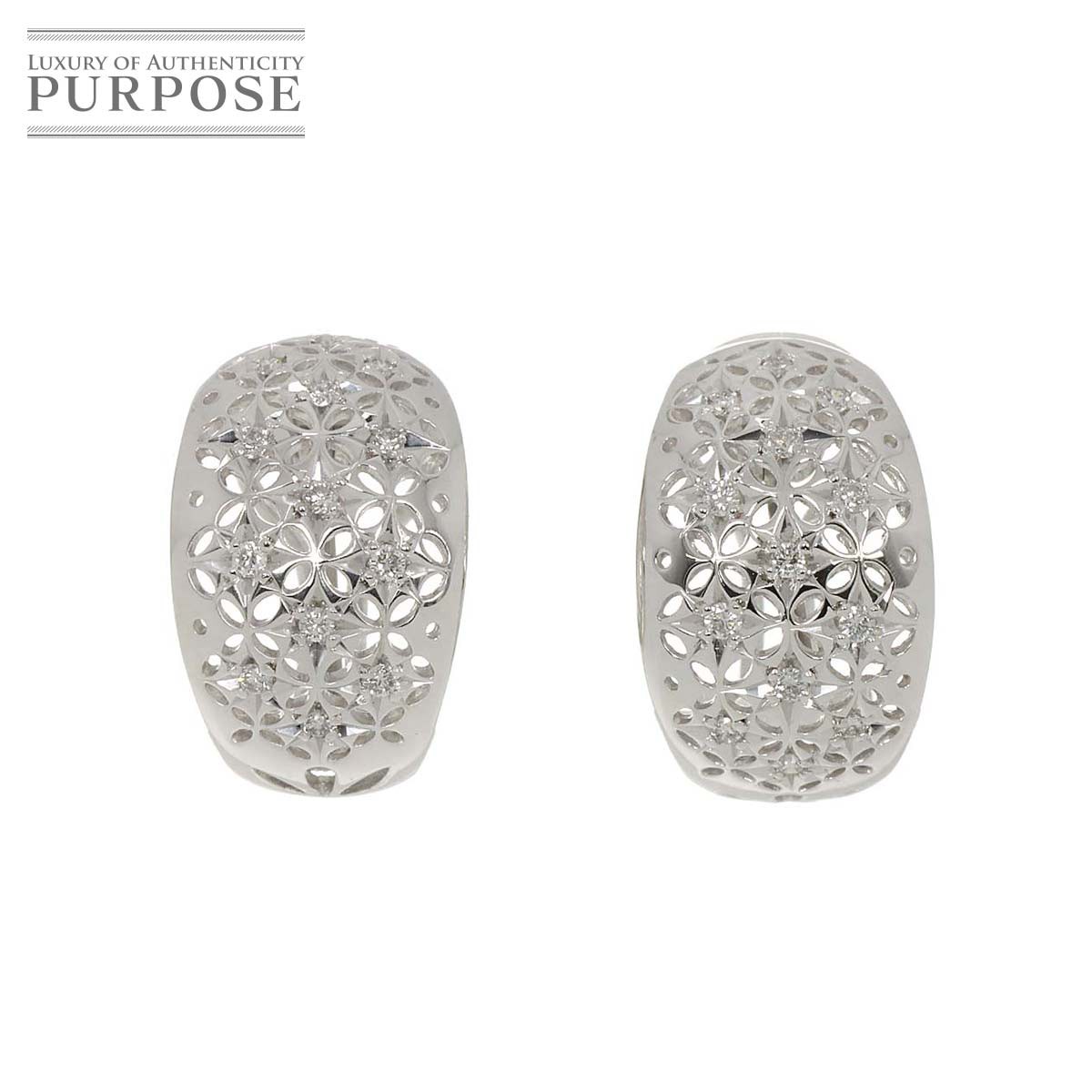 【新品仕上げ】 ダイヤ 0.12ct/0.12ct K18 WG イヤリング ピアス ホワイトゴールド 750 Diamond Earrings Clip-on 【中古】
