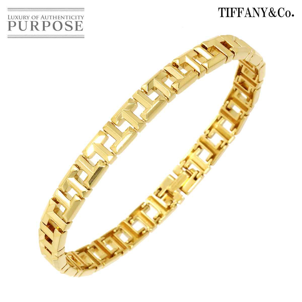 【新品同様】 ティファニー TIFFANY&CO. Tトゥルー ナロー ブレスレット 17.5cm K18 YG イエローゴールド 750 Bracelet【中古】