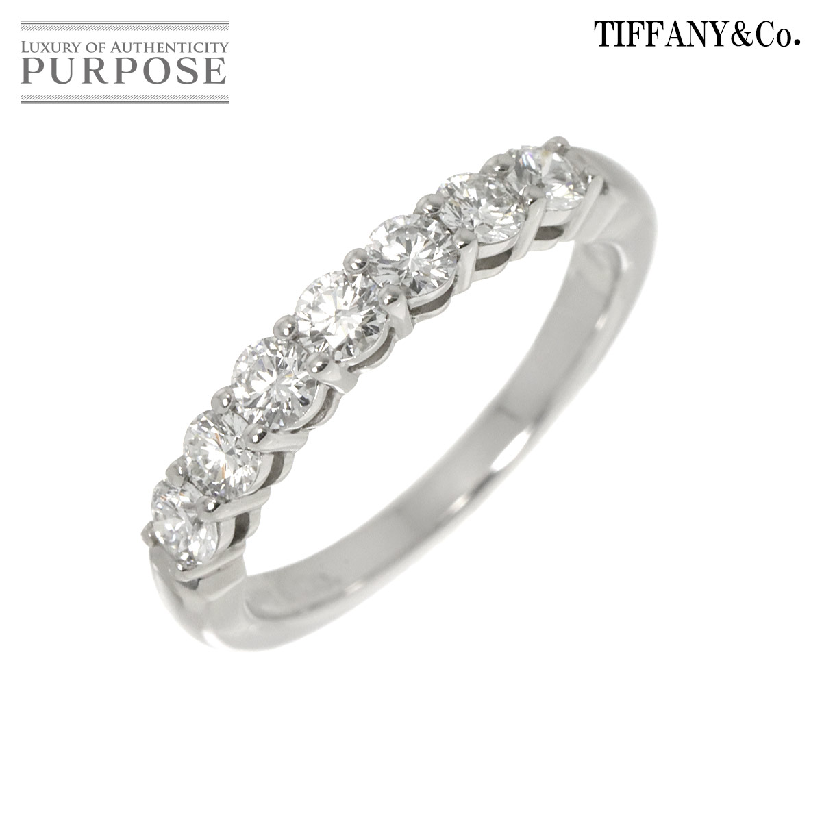 yVilz eBt@j[ TIFFANY&Co. tH[Go[ 9.5 O n[t _C 3mm Pt v`i w GuCX Half Diamond RingyÁz