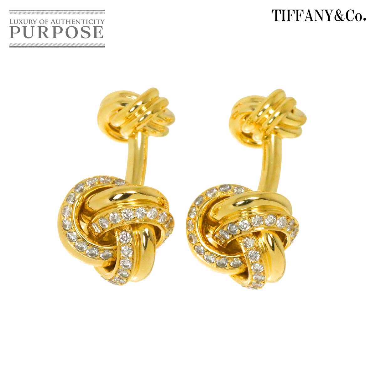 yVilz eBt@j[ TIFFANY&Co. mbg _C JtX K18 YG CG[S[h 750 Diamond cuff linksyÁz