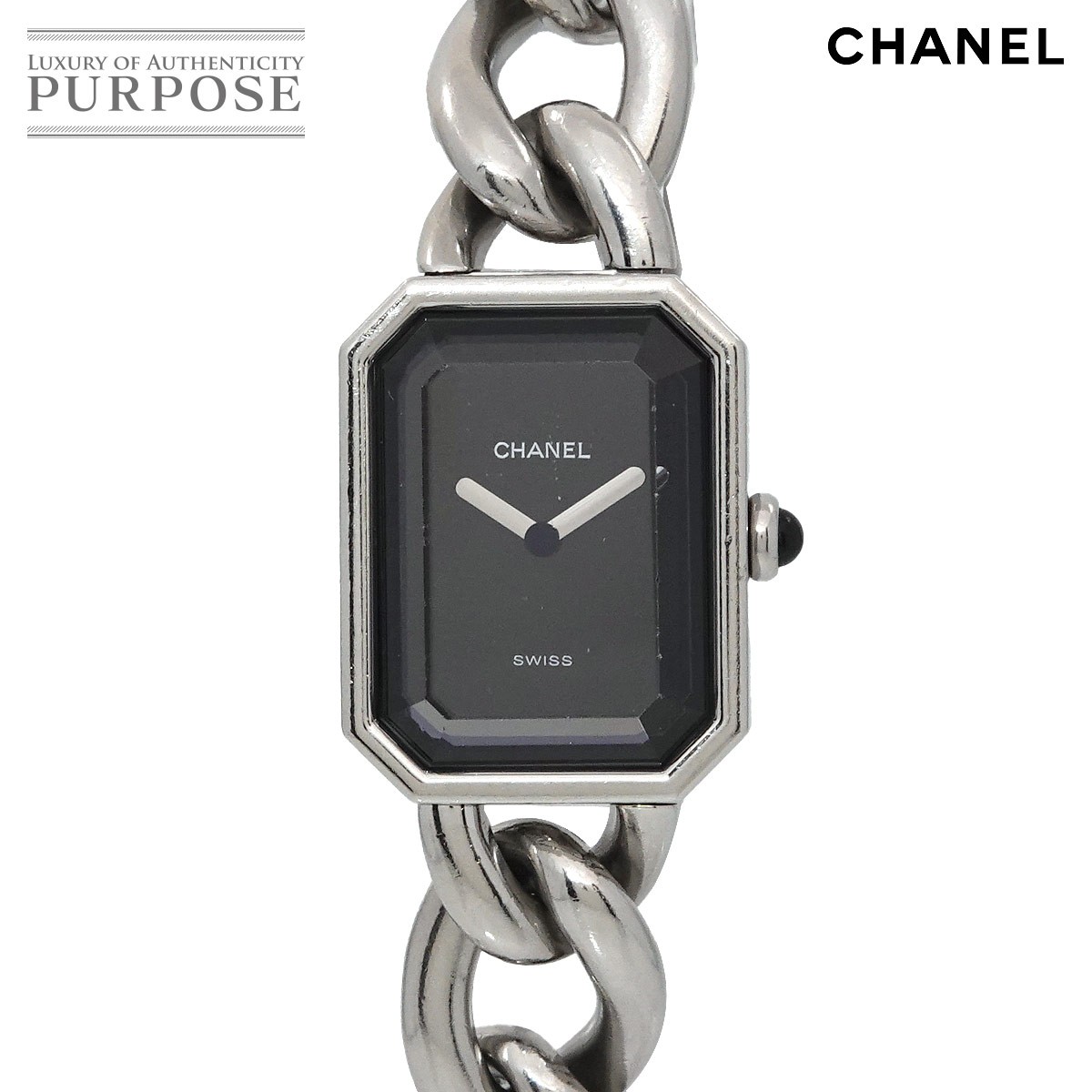 シャネル CHANEL プルミエール Lサイズ H0452 ヴィンテージ レディース 腕時計 ブラック クォーツ ウォッチ Premiere 【中古】