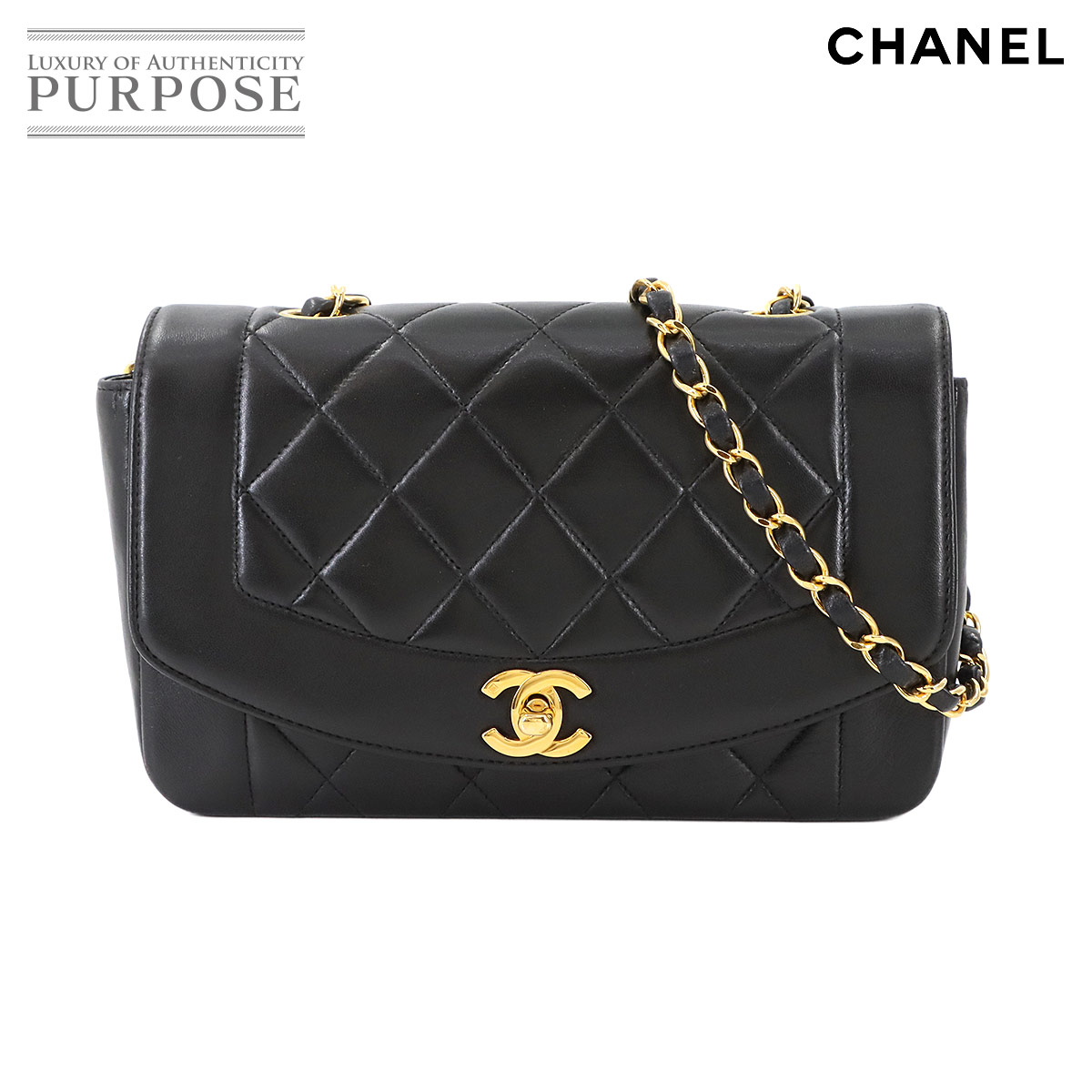 yiz Vl CHANEL _CAi }gbZ 22 `F[ V_[ obO XL ubN A01164 Be[W Diana Matelasse Bag yÁz