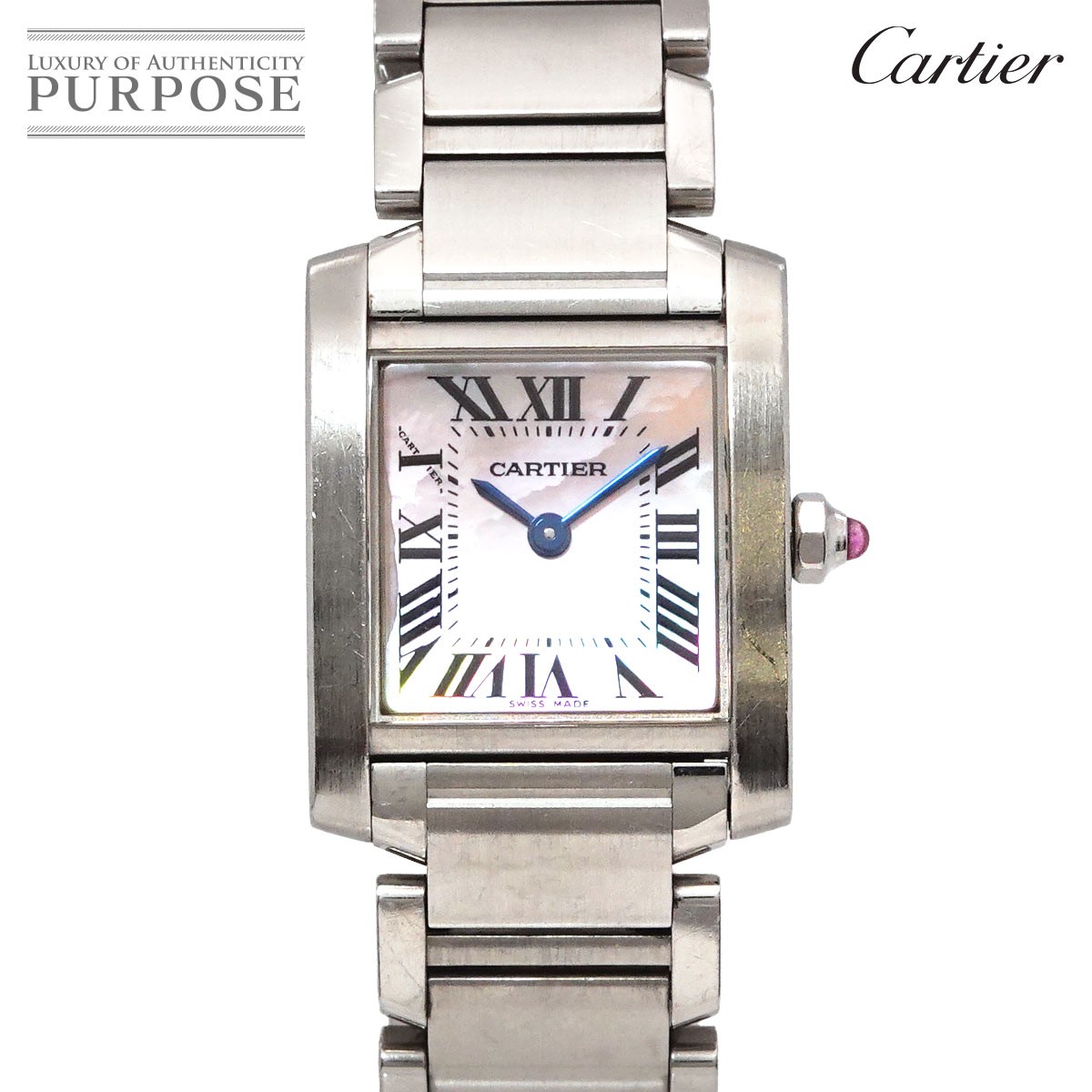 カルティエ Cartier タンクフランセーズSM W51028Q3 レディース 腕時計 ピンクシェル クォーツ ウォッチ Tank Francaise 【中古】