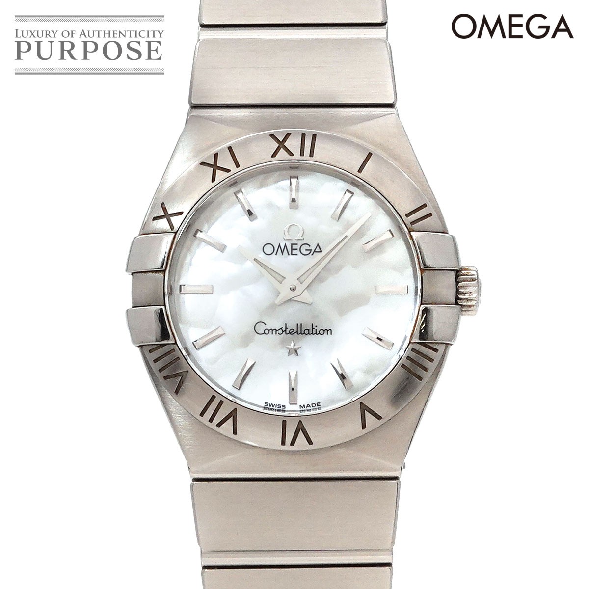 オメガ OMEGA コンステレーション 123 10 27 60 05 001 レディース 腕時計 ホワイトシェル クォーツ ウォッチ Constellation 【中古】