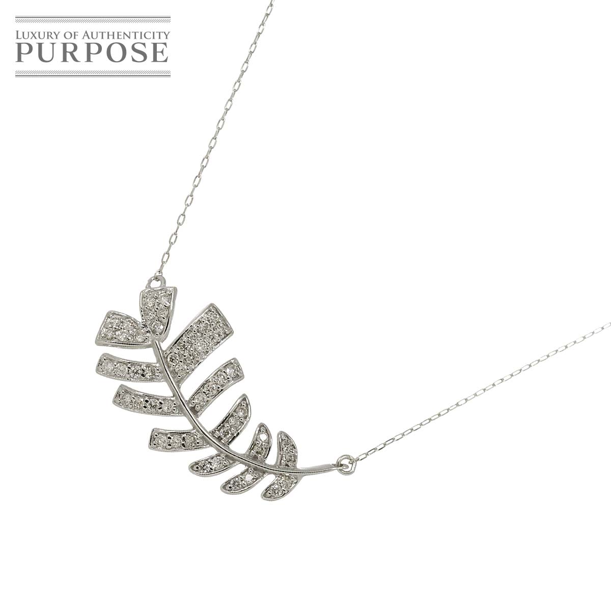 yVidグz _C 0.20ct lbNX 42cm K18 WG zCgS[h 750 Diamond Necklace yÁz