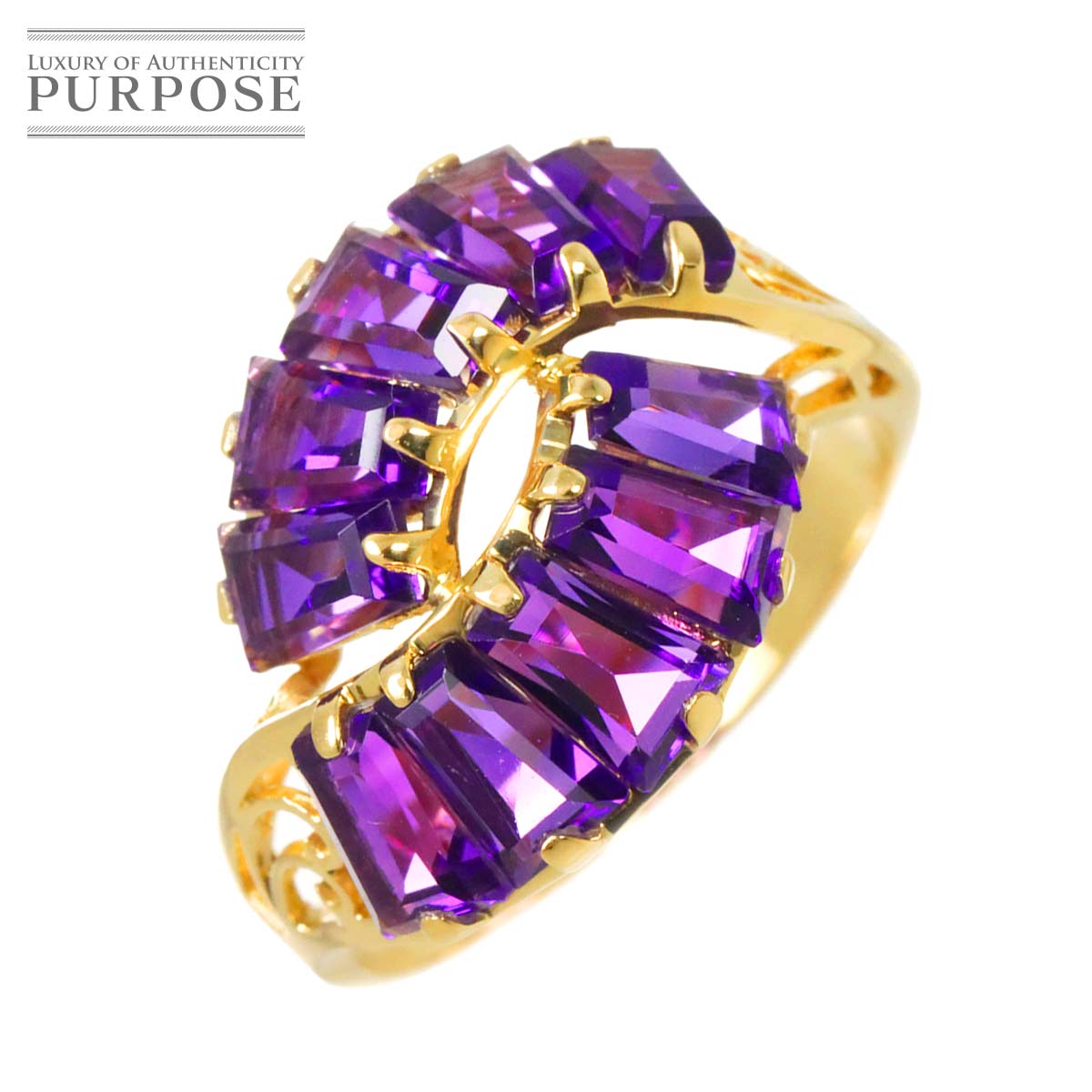 yVidグz O 14 AWXg K18 YG CG[S[h 750 w Amethyst Ring yÁz