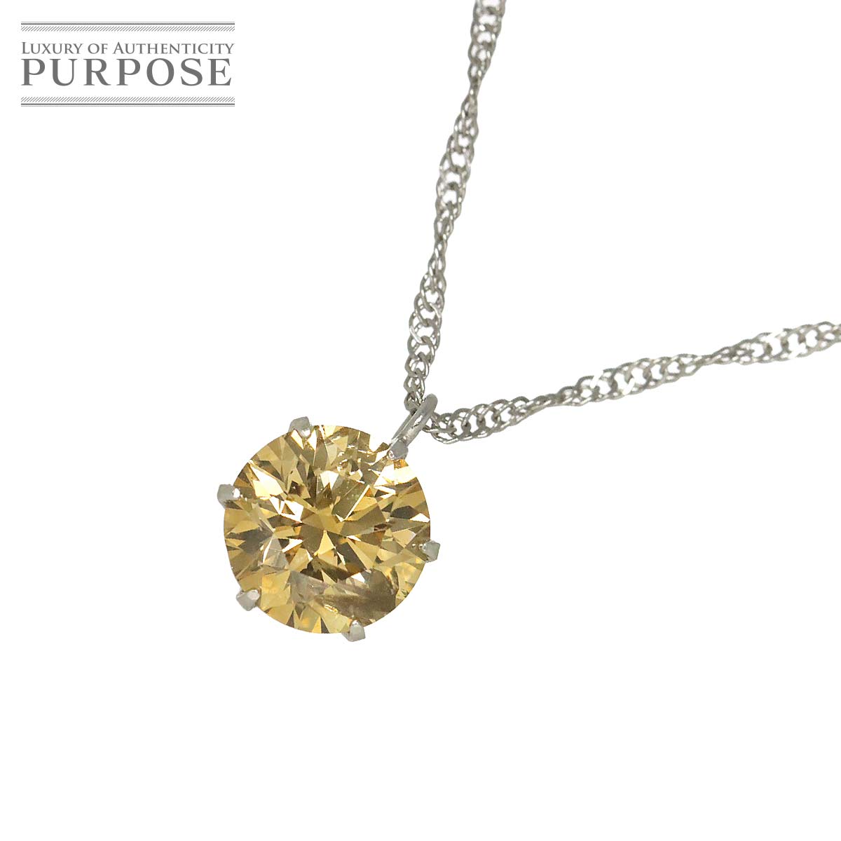 yVidグz _C 1.30ct lbNX 42cm Pt v`i Diamond Necklace