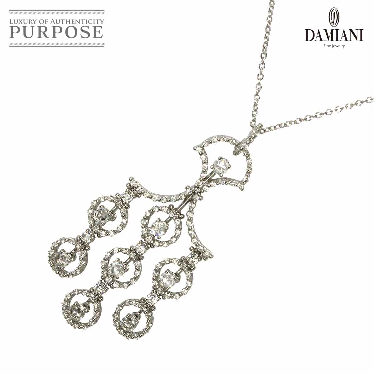 �y�V�i���l�z �_�~�A�[�j DAMIANI �W�����G�b�g �_�C�� �l�b�N���X 51cm K18 WG PG �z���C�g �s���N�S�[���h 750 Necklace�y���Áz