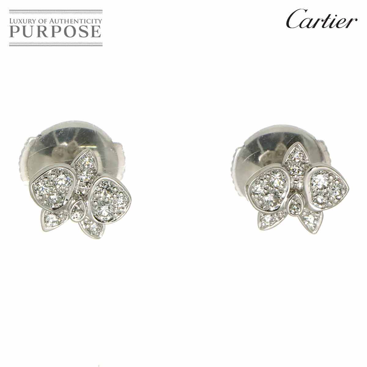 �y�V�i���l�z �J���e�B�G Cartier  �J���X�h���L�f �p�� �_�C�� �s�A�X K18 WG �z���C�g�S�[���h 750 Diamond Earrings Pierced�y���Áz