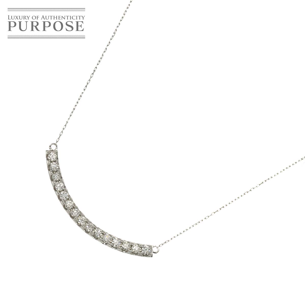 �y�V�i�d�グ�z �_�C�� 0.50ct �l�b�N���X 44cm K18 WG �z���C�g�S�[���h 750 Diamond Necklace�y���Áz