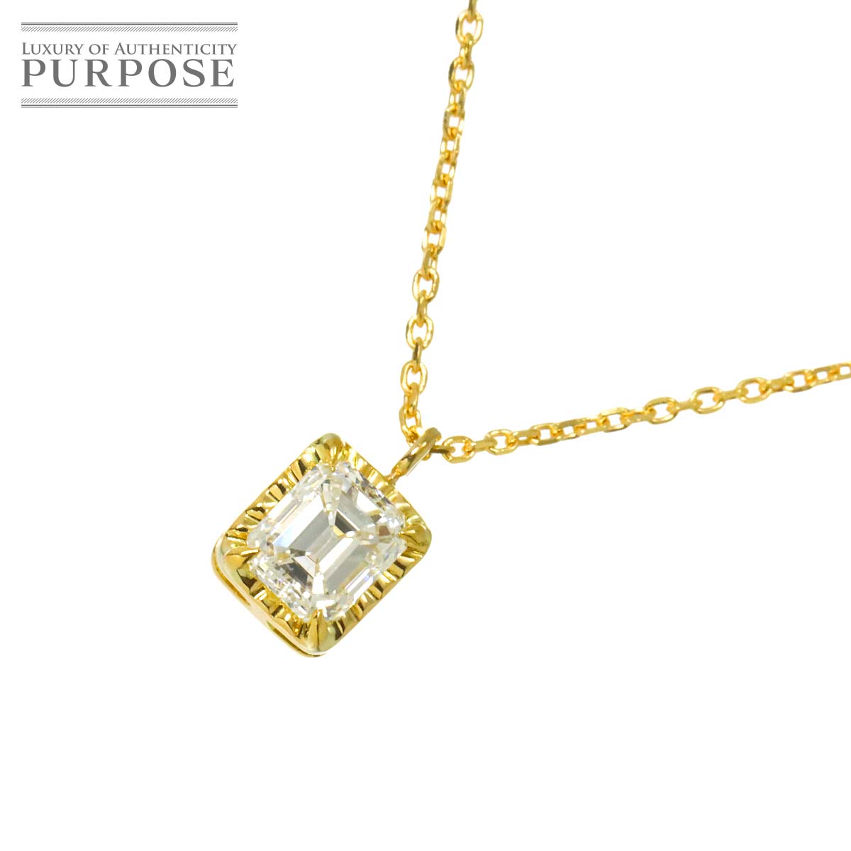 �y�V�i�d�グ�z �_�C�� 0.410ct �l�b�N���X 44.5cm K18 YG �C�G���[�S�[���h 750 Diamond Necklace�y���Áz