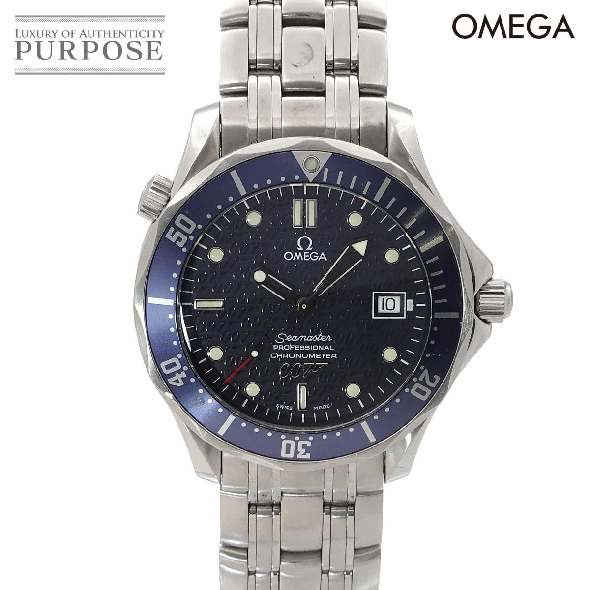 �I���K OMEGA �V�[�}�X�^�[ �v���t�F�b�V���i�� 300 2537 80 �W�F�[���X�{���h 007 �����Y �r���v �f�C�g �u���[ �I�[�g�} �������� �E�H�b�` Seamaster �y���Áz