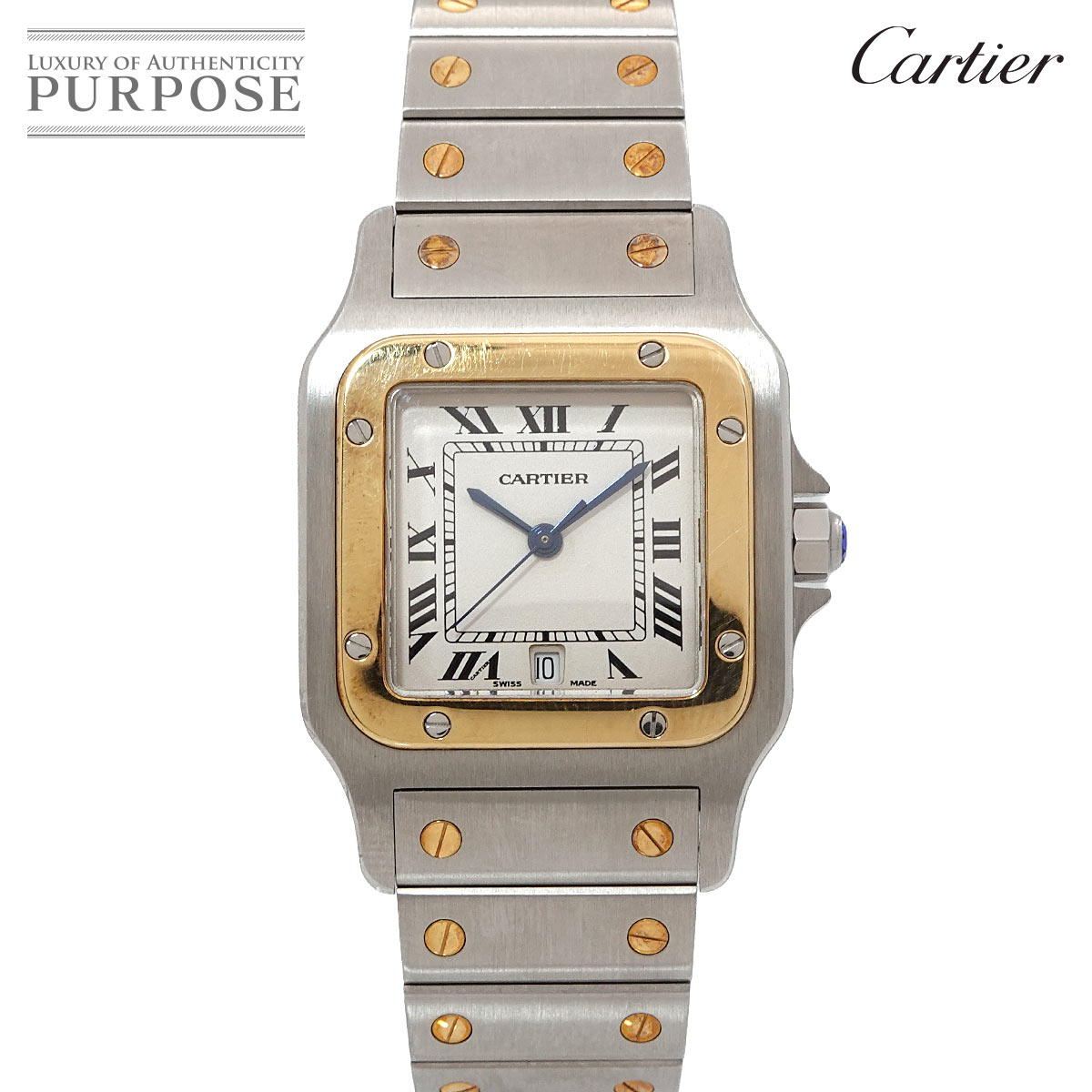 �J���e�B�G Cartier �T���g�X�K���xLM W20011C4 �R���r �����Y �r���v �f�C�g K18YG �C�G���[�S�[���h �N�H�[�c �E�H�b�` Santos Galbee �y���Áz