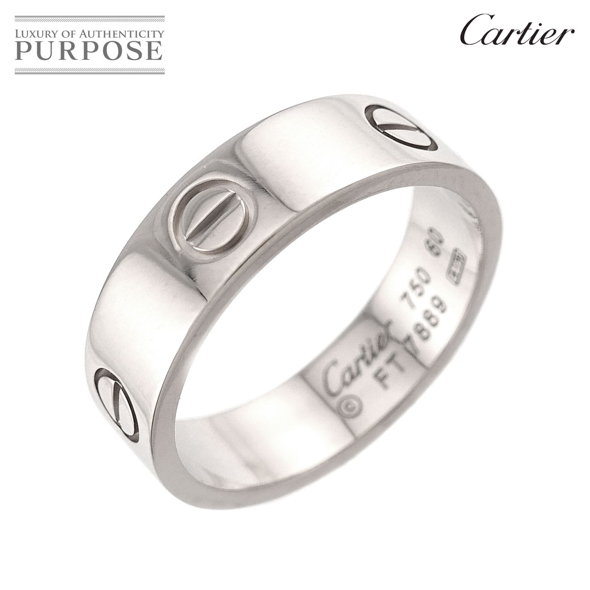 【新品同様】 カルティエ Cartier ラブ #60 リング K18 WG ホワイトゴールド 750 指輪 LOVE Ring【中古】