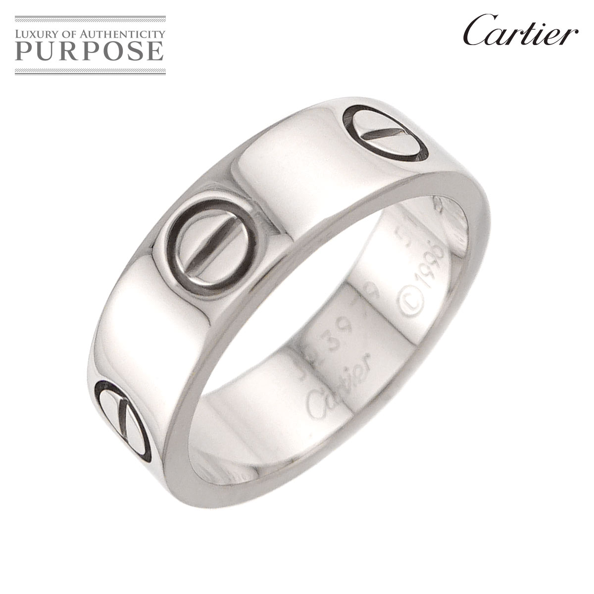 【新品同様】 カルティエ Cartier ラブ クラシック #51 リング K18 WG ホワイトゴールド 750 指輪 LOVE Ring【証明書付き】【中古】