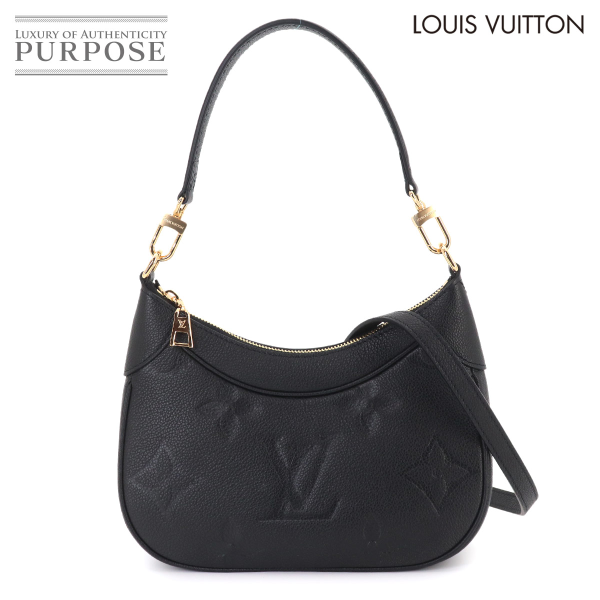 【未使用 展示品】 バガテル NM ルイ ヴィトン LOUIS VUITTON モノグラム アンプラント 2way ショルダー バッグ レザー ブラック M46002 RFID Bagatelle NM 【中古】