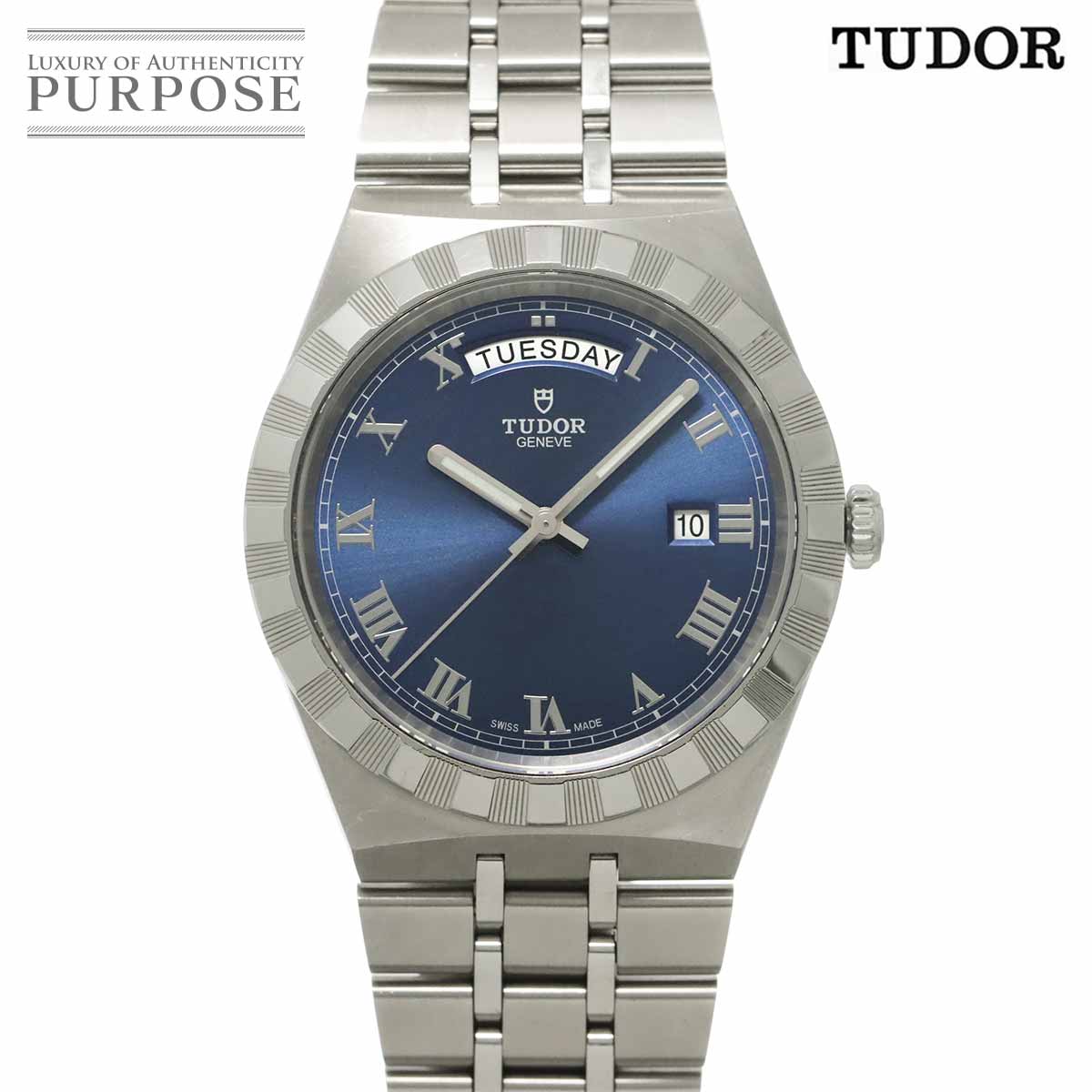 チューダー チュードル TUDOR ロイヤル 28600 メンズ 腕時計 デイデイト ブルー オートマ 自動巻き Royal 【中古】