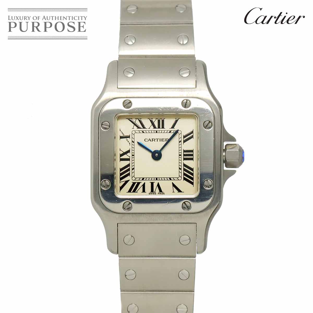 カルティエ Cartier サントスガルベSM W20056D6 レディース 腕時計 アイボリー クォーツ ウォッチ Santos Galbee 【中古】