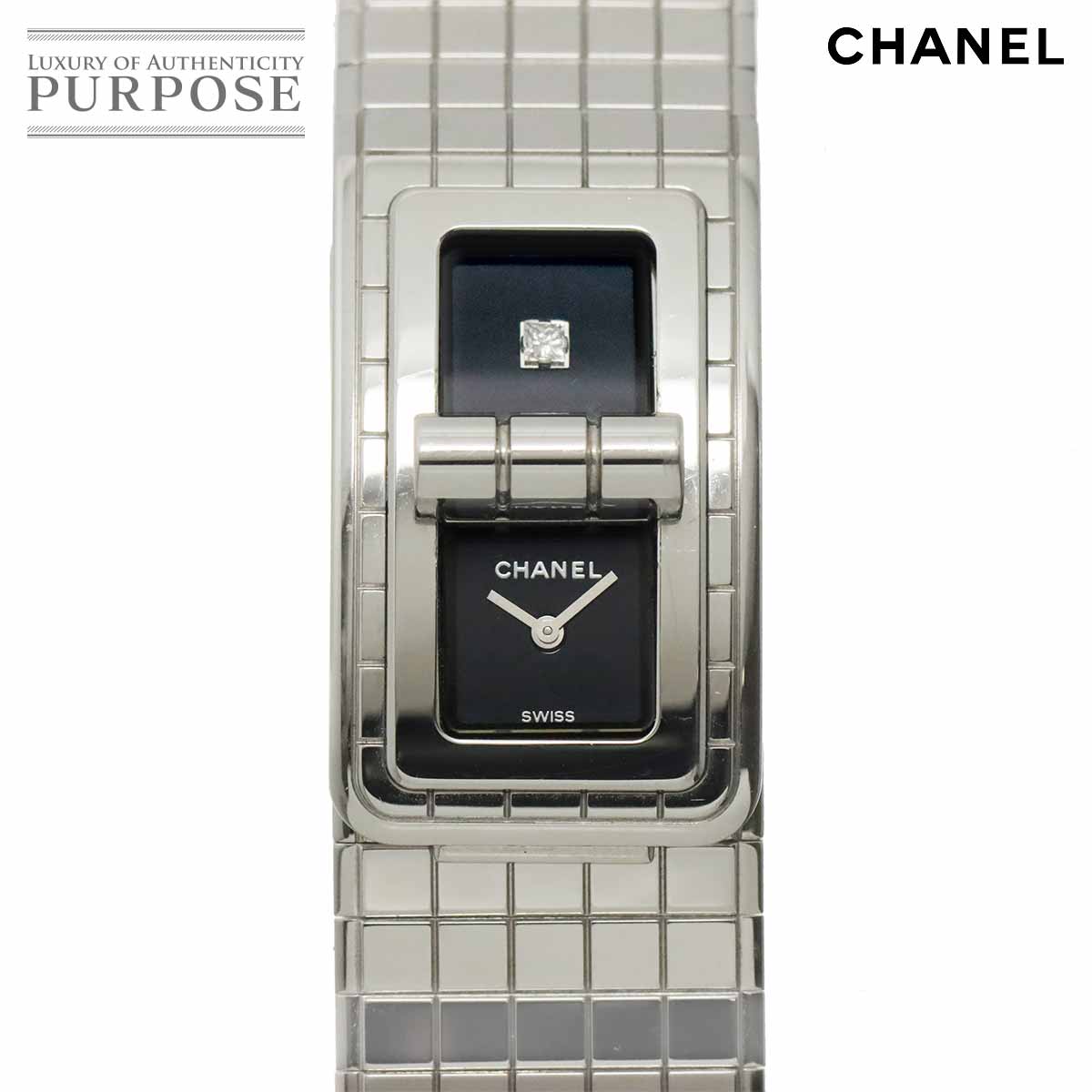 シャネル CHANEL コードココ H5144 ダイヤ レディース 腕時計 ブラック クォーツ ウォッチ Code CoCo 【中古】