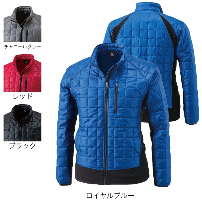藤和 TS DESIGN 4226 マイクロリップロングスリーブジャケット マイクロリップ素材：ポリエステル100％ マイクロフリース素材：ポリエステル100％ 超軽量中綿素材：ポリエステル100％ ストレッチ 軽量 保温性