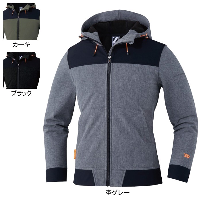 自重堂 Z-DRAGON 78050 防風ストレッチパーカー 裏フリースボンディング（ポリエステル92％・ポリウレタン8％）耐久撥水 防風 ストレッチ 耐水圧5,000mm 反射プリント