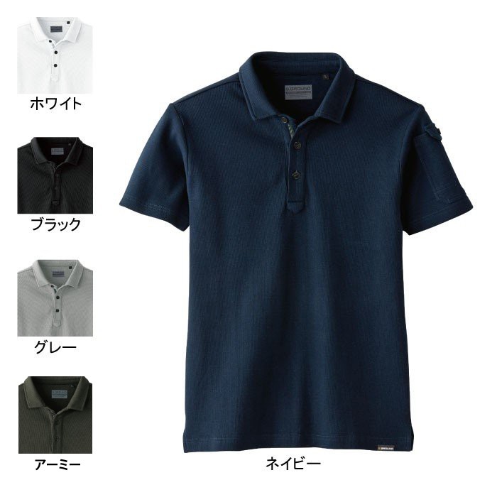 桑和 G.GROUND 50717 半袖ポロシャツ 綿95％・ポリウレタン5％（8.6oz 290g/m2） ストレッチ 消臭 ソフト加工 イージーケア