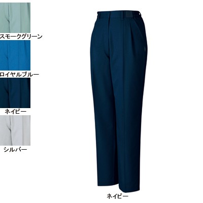 自重堂 43806 エコ5バリューレディースツータックパンツ ユニエコロ交織ツイル（ポリエステル80％・綿20％） リサイクル素材60％使用 ストレッチ 帯電防止JIS T8118適合商品 防汚加工 ウイングアーム2 エコ