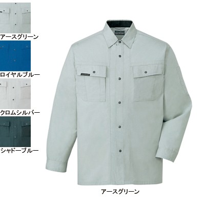 自重堂 47304 長袖シャツ ソフトサマーツイル（減量加工）（ポリエステル60％・綿40％） 帯電防止素材使用