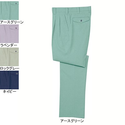 自重堂 40601 ストレッチツータックパンツ 裏ウールギャバ（ポリエステル95％・毛5％）（表／ポリエステル100％、裏／ポリエステル70％・毛30％） ストレッチ 帯電防止素材使用