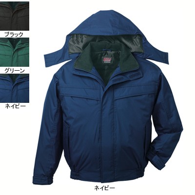 自重堂 48460 防水防寒ブルゾン（フード付） タフタ（表地／ポリエステル100％、裏地／ポリエステルタフタ・中綿100gキルト） 耐水圧2,000mm 撥水加工