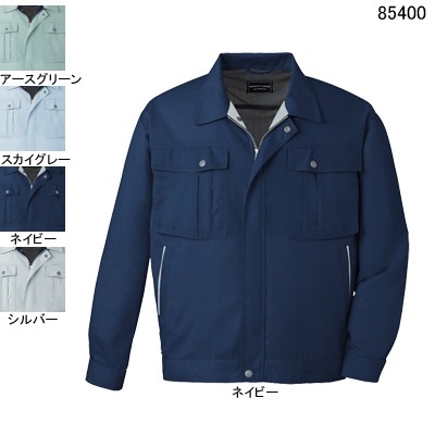 自重堂 85400 エコ3バリュー長袖ジャンパー トリプルバリューソフトサマーツイル（減量加工）（ポリエステル60％・綿40％） 帯電防止JIS T8118適合商品