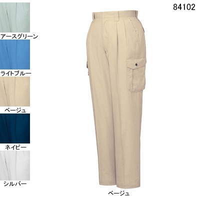 自重堂 84102 エコ3バリューツータックカーゴパンツ トリプルバリューソフトサマーツイル（減量加工）（ポリエステル60％・綿40％） 帯電防止JIS T8118適合商品
