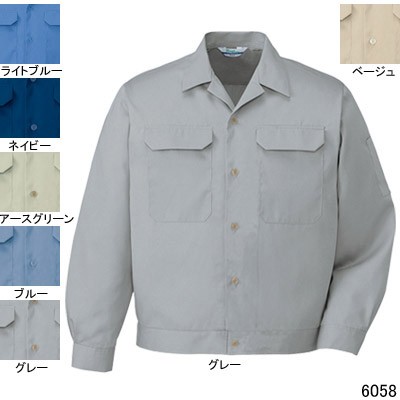 自重堂 6058 エコ製品制電長袖ジャンパー リサイクルサマーツイル（ポリエステル65％・綿35％） 帯電防止JIS T8118適合商品