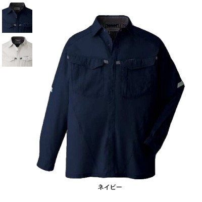 コーコス A-428 長袖シャツ サマーストレッチオックス ポリエステル85％・綿15％ ストレッチ JIS帯電防止規格合格
