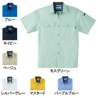 桑和 Absolute GEAR 617 半袖シャツ 制電性素材 ポリエステル65％・綿35％（T/Cソフトライトツイル）