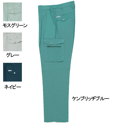 桑和 718 カーゴパンツ［ツータック］［脇ゴム入り］ 制電性素材 ポリエステル80％・綿20％