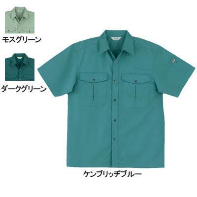 桑和 457 半袖シャツ 制電性素材 ポリエステル65％・綿35％（T/Cソフトライトツイル）